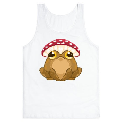 Pixelated Toad in Mushroom Hat Tank Top