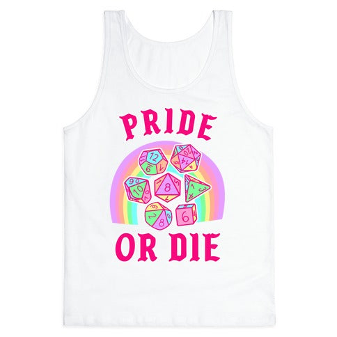 "Pride or Die" DnD Dice Pastel Tank Top