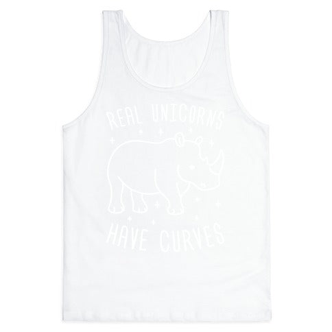 Real Unicorns Have Curves (Rhino) Tank Top