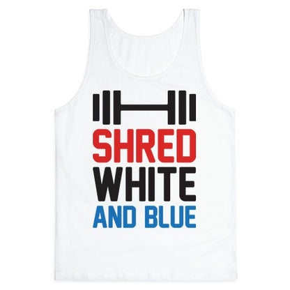 Shred White And Blue Tank Top