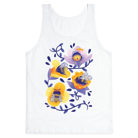 Sleepy Bumble Bee Butts Floral Tank Top