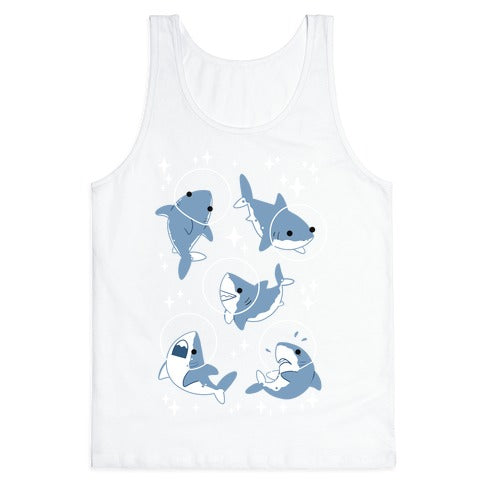 Space Shark Pattern Tank Top