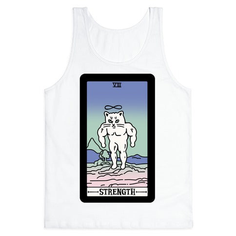 Strength Cat Meme Tarot Card Tank Top