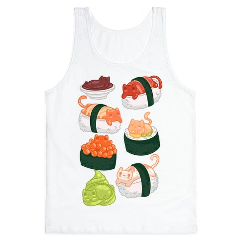 Sushi Cats Pattern Tank Top