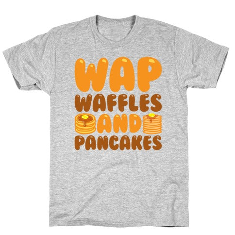 Waffles And Pancakes WAP Parody White Print T-Shirt
