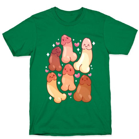 Kawaii Penises Pattern T-Shirt