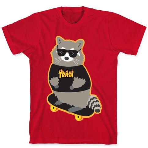 Skate Trash Raccoon Parody T-Shirt