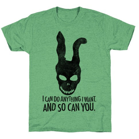 I Can Do Anything I Want Donnie Darko Frank Mask Unisex Triblend Tee