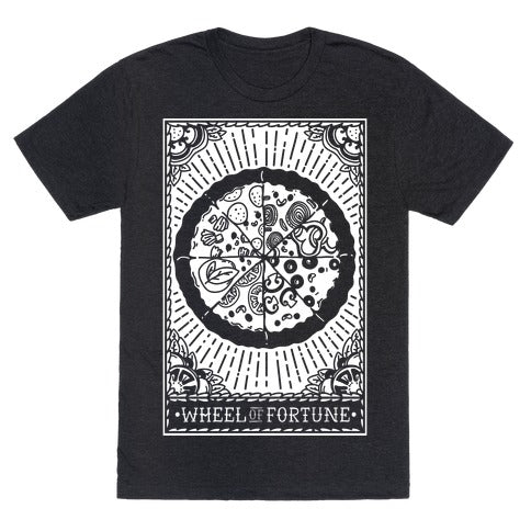 Pizza Wheel of Fortune Tarot Card Unisex Triblend Tee