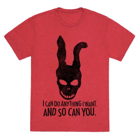 I Can Do Anything I Want Donnie Darko Frank Mask Unisex Triblend Tee