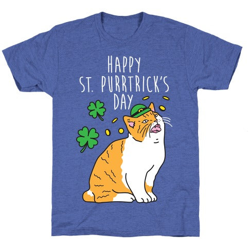 Happy St. Purrtrick's Day Unisex Triblend Tee