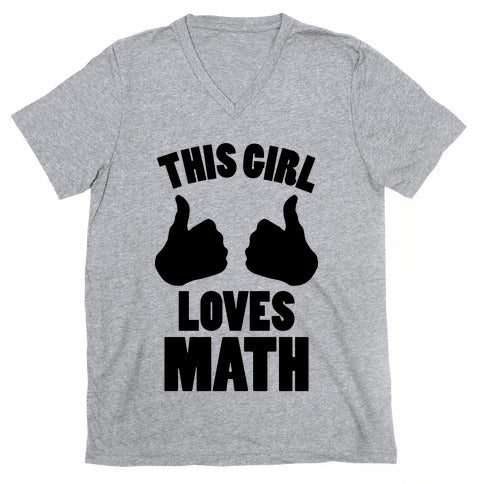 This Girl Loves Math V-Neck