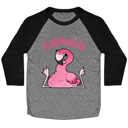 Derpy Flamingo Flerminger Baseball Tee