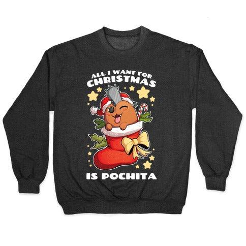 All I Want For Christmas Is Pochita Crewneck Sweatshirt