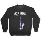 Asaxual White Print Crewneck Sweatshirt