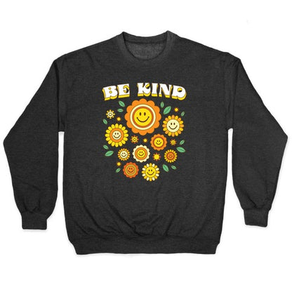 Be Kind Flower Power Smileys Crewneck Sweatshirt