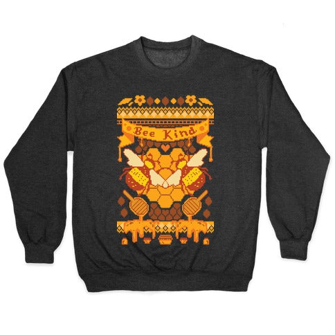 Bee Kind Sweater Pattern Crewneck Sweatshirt