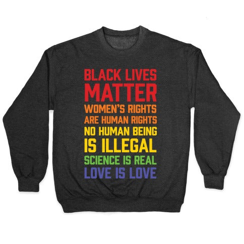 Black Lives Matter List Crewneck Sweatshirt
