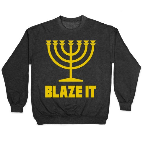 Blaze It Menorah Crewneck Sweatshirt
