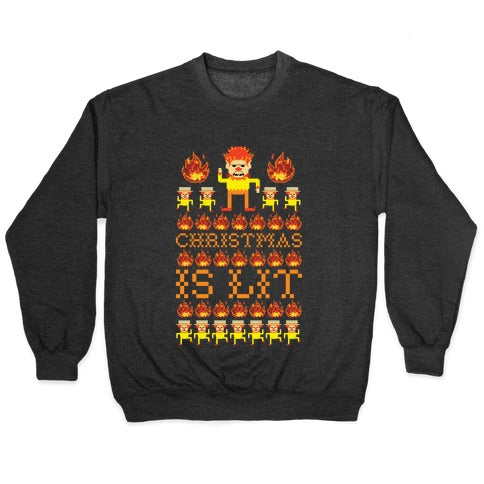 Christmas Is Lit Heat Miser Crewneck Sweatshirt