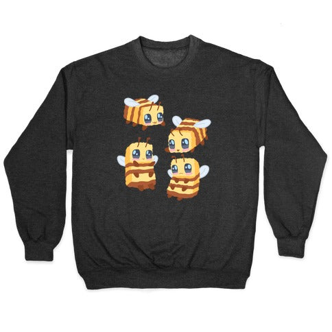 Cute Cubic Bee Pattern Crewneck Sweatshirt