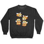 Cute Cubic Bee Pattern Crewneck Sweatshirt