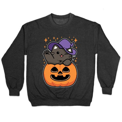 Cute Halloween Cat Crewneck Sweatshirt