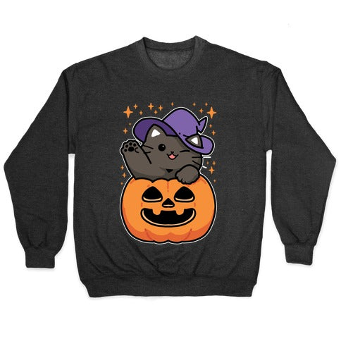 Cute Halloween Cat Crewneck Sweatshirt