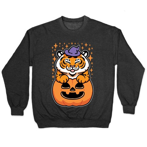 Cute Halloween Tiger Crewneck Sweatshirt