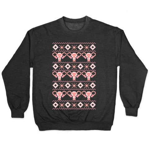 Cuterus Uterus Pattern Crewneck Sweatshirt