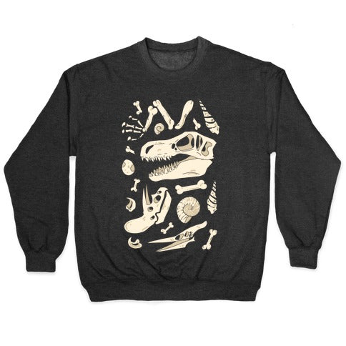 Dino Fossils Pattern Crewneck Sweatshirt