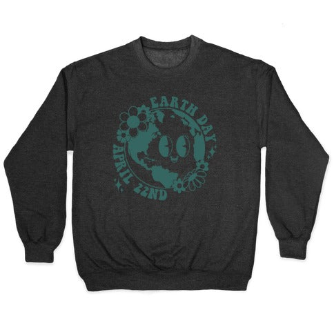 Earth Day Retro Cartoon Crewneck Sweatshirt