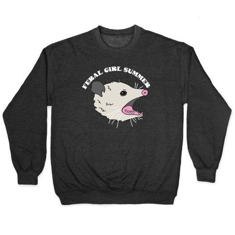 Feral Girl Summer Opossum Crewneck Sweatshirt