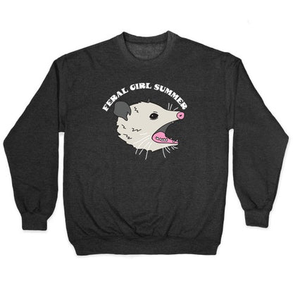Feral Girl Summer Opossum Crewneck Sweatshirt