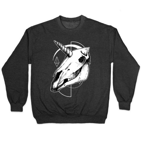 Geometric Occult Unicorn Skull Crewneck Sweatshirt