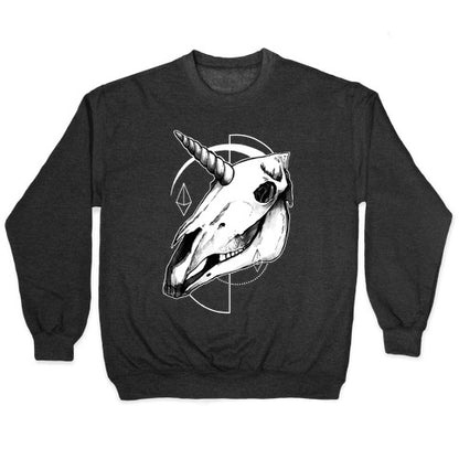 Geometric Occult Unicorn Skull Crewneck Sweatshirt