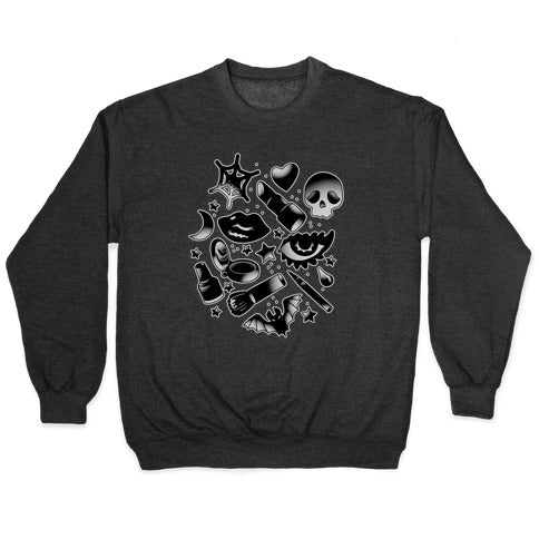 Goth Makeup Pattern Crewneck Sweatshirt