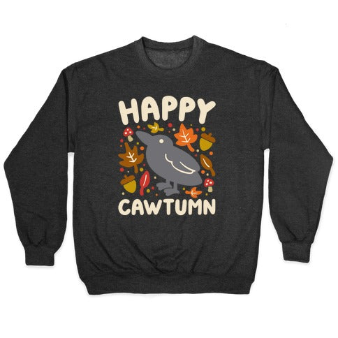 Happy Cawtumn Crow Parody Crewneck Sweatshirt