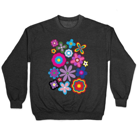Hippie Pride Flower Pattern Crewneck Sweatshirt