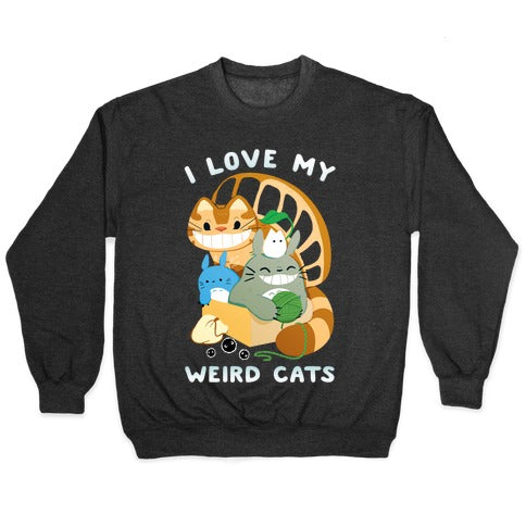 I love my weird cats Crewneck Sweatshirt