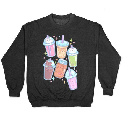 Kawaii Cat Cafe Drinks Crewneck Sweatshirt