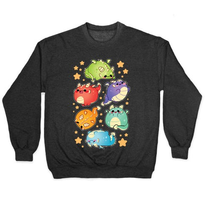 Kawaii Dragons Pattern Crewneck Sweatshirt