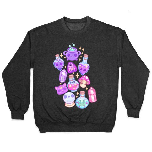 Kawaii Witchy Pattern Crewneck Sweatshirt
