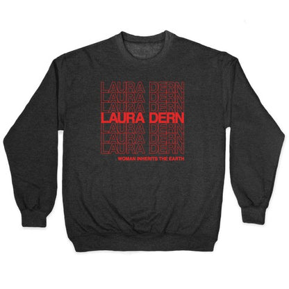 Laura Dern Thank You Bag Parody White Print Crewneck Sweatshirt