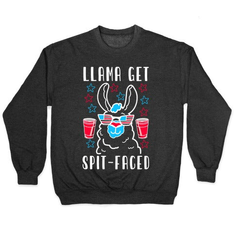 Llama Get Spit-Faced Crewneck Sweatshirt