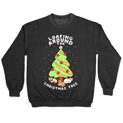 Loafing Around The Christmas Tree Crewneck Sweatshirt