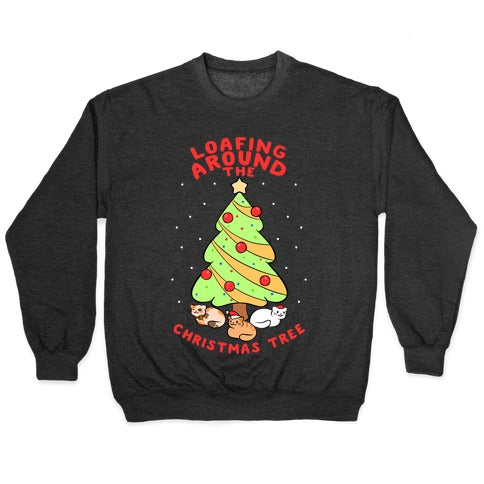 Loafing Around The Christmas Tree Crewneck Sweatshirt