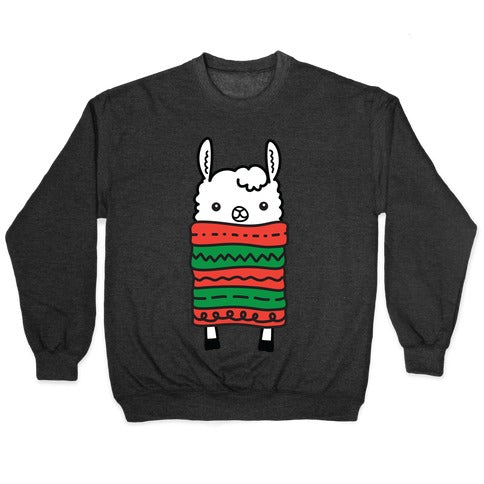 Long Llama Scarf Crewneck Sweatshirt