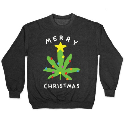 Merry Christmas Pot Leaf Crewneck Sweatshirt