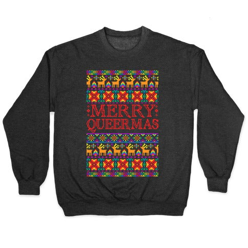 Merry Queermas Gay Pride Christmas Sweater Crewneck Sweatshirt